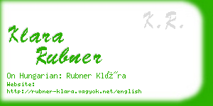 klara rubner business card